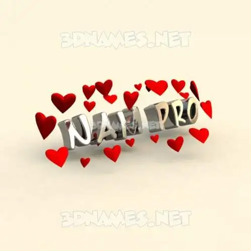 nam pro in In Love style - 3D name wallpaper