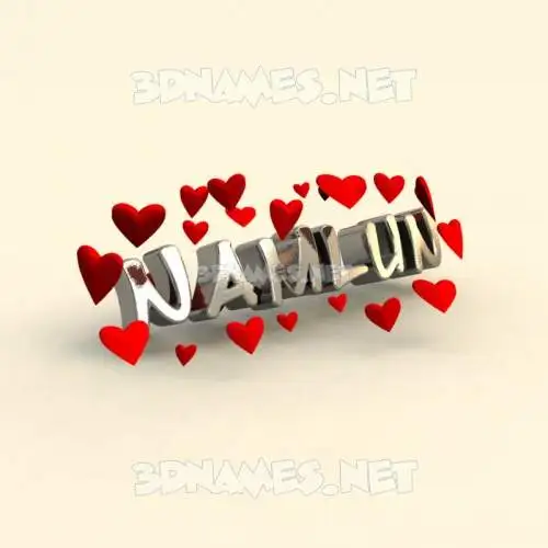 namlun in In Love style - 3D name wallpaper