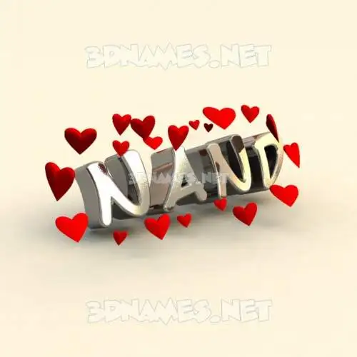 nand in In Love style - 3D name wallpaper