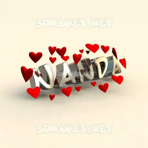 nanda in In Love style - 3D name wallpaper