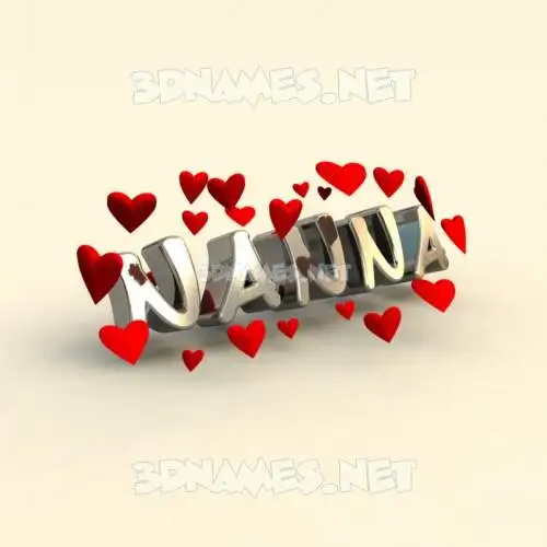 nanna in In Love style - 3D name wallpaper