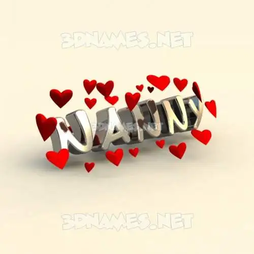 nanny in In Love style - 3D name wallpaper nanny in In Love style - 3D name wallpaper