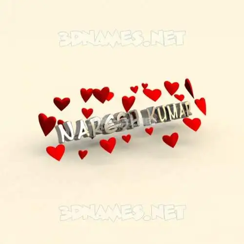 naresh kumar in In Love style - 3D name wallpaper