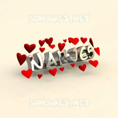 narjes in In Love style - 3D name wallpaper