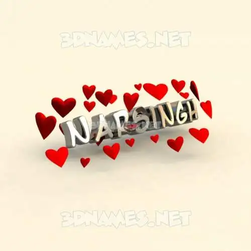 narsingh in In Love style - 3D name wallpaper