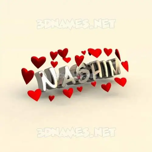 nashim in In Love style - 3D name wallpaper