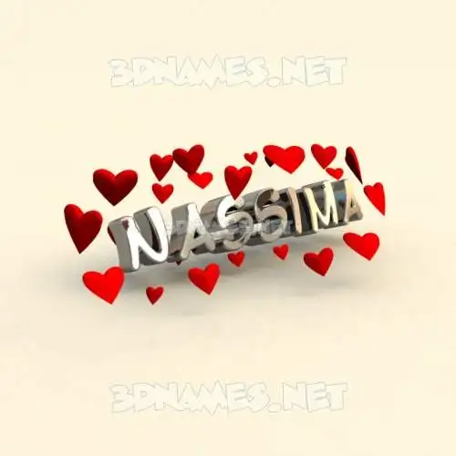 nassima in In Love style - 3D name wallpaper