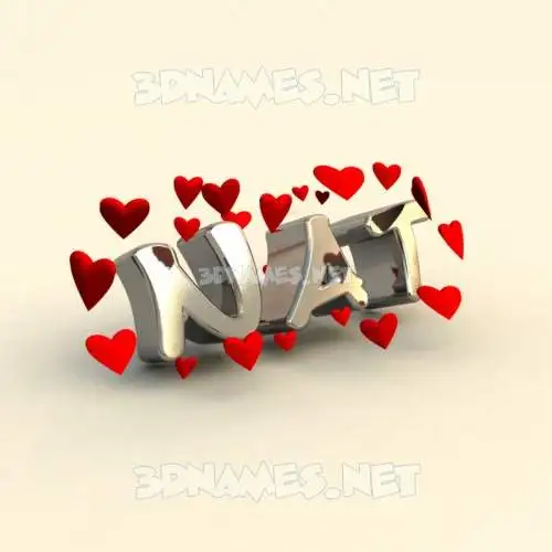 nat in In Love style - 3D name wallpaper nat in In Love style - 3D name wallpaper