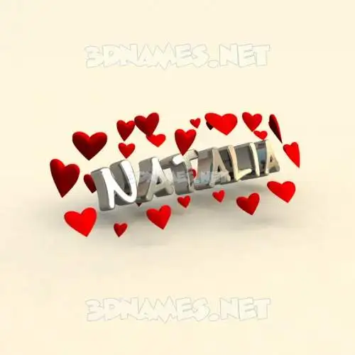 natalia in In Love style - 3D name wallpaper