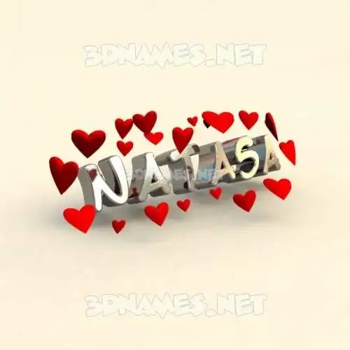natasa in In Love style - 3D name wallpaper