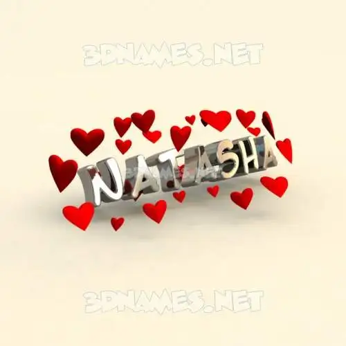 natasha in In Love style - 3D name wallpaper