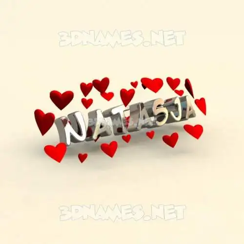 natasja in In Love style - 3D name wallpaper