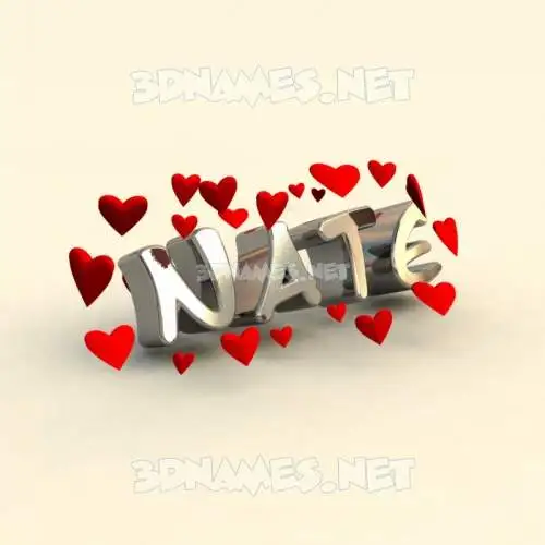 nate in In Love style - 3D name wallpaper nate in In Love style - 3D name wallpaper