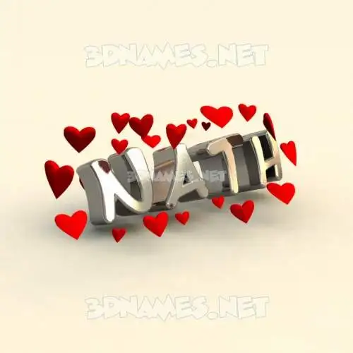 nath in In Love style - 3D name wallpaper