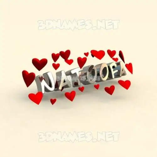 natoofa in In Love style - 3D name wallpaper