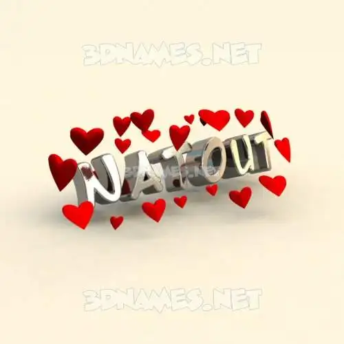 natout in In Love style - 3D name wallpaper