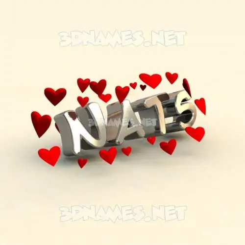 nats in In Love style - 3D name wallpaper