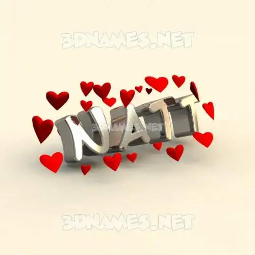 natt in In Love style - 3D name wallpaper natt in In Love style - 3D name wallpaper