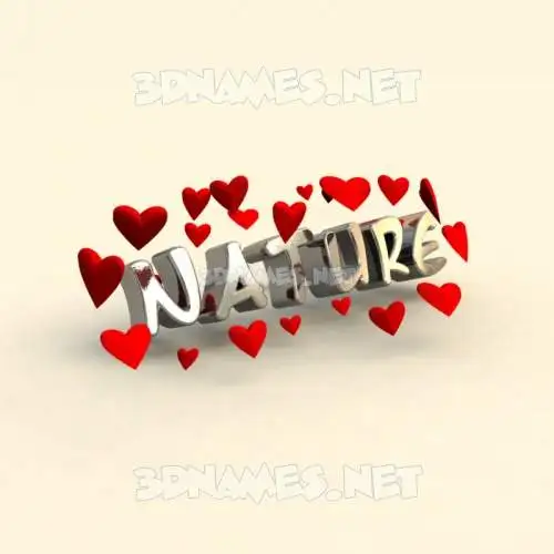nature in In Love style - 3D name wallpaper