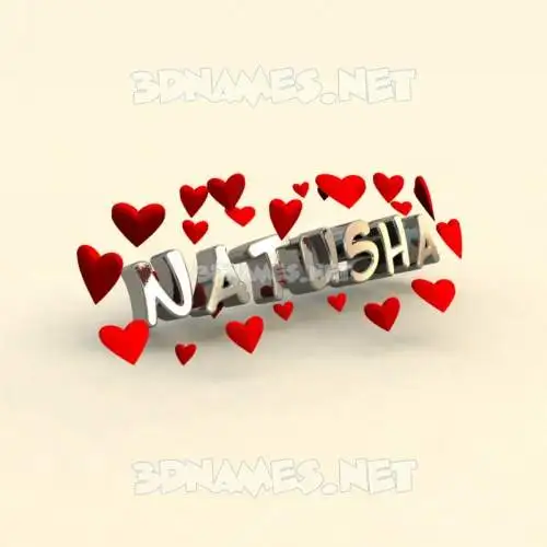 natusha in In Love style - 3D name wallpaper