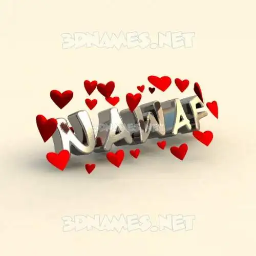 nawaf in In Love style - 3D name wallpaper