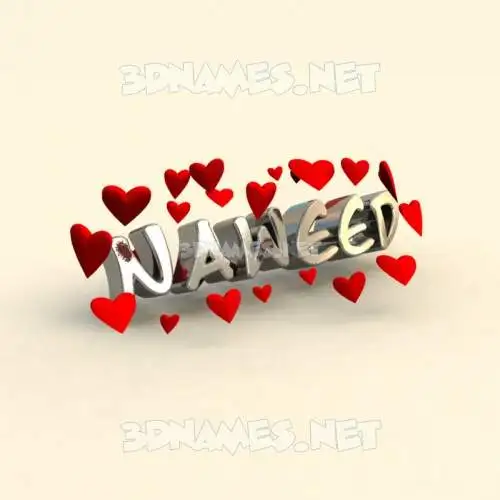 naweed in In Love style - 3D name wallpaper