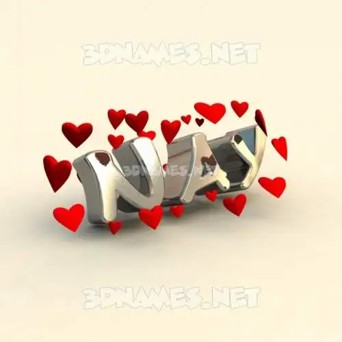 nay in In Love style - 3D name wallpaper