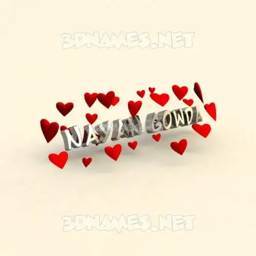 nayan gowda in In Love style - 3D name wallpaper nayan gowda in In Love style - 3D name wallpaper
