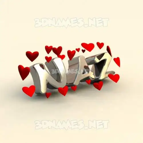 naz in In Love style - 3D name wallpaper