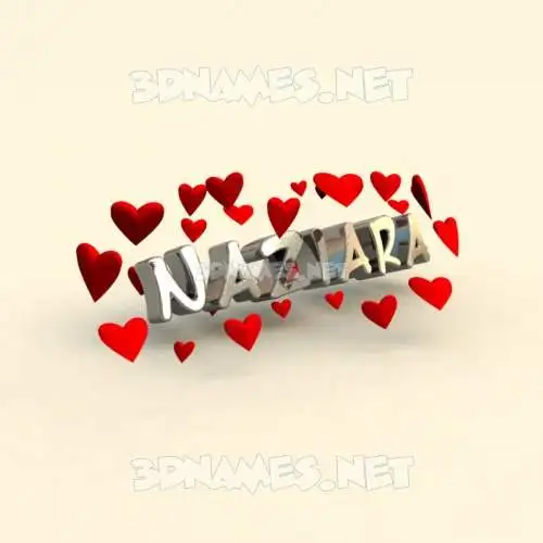 naziara in In Love style - 3D name wallpaper