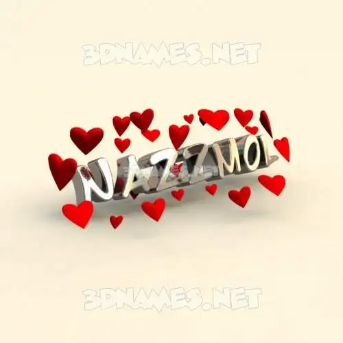 nazzmol in In Love style - 3D name wallpaper