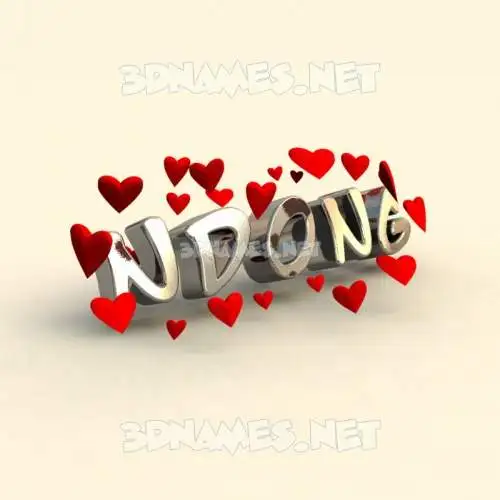 ndong in In Love style - 3D name wallpaper