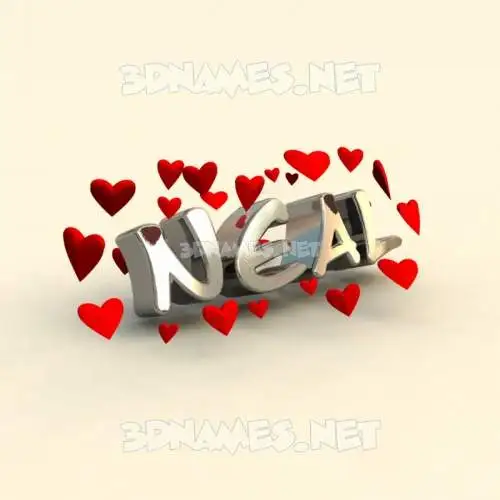 neal in In Love style - 3D name wallpaper neal in In Love style - 3D name wallpaper