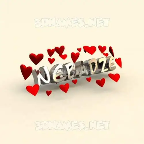 nebadze in In Love style - 3D name wallpaper