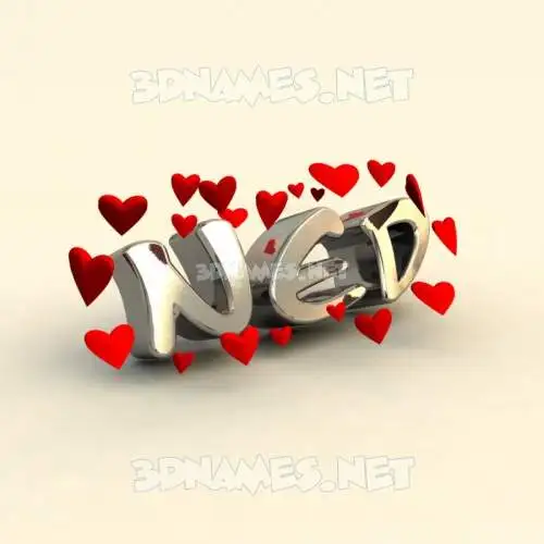 ned in In Love style - 3D name wallpaper ned in In Love style - 3D name wallpaper