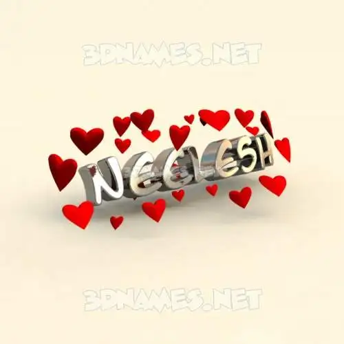 neelesh in In Love style - 3D name wallpaper