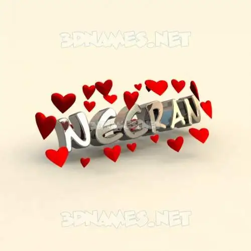 neeran in In Love style - 3D name wallpaper