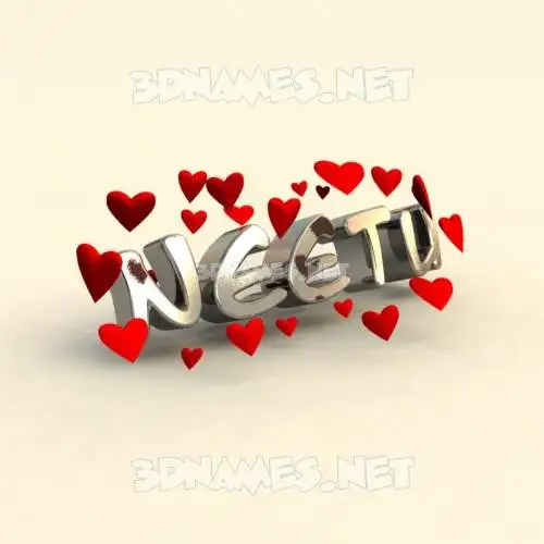 neetu in In Love style - 3D name wallpaper
