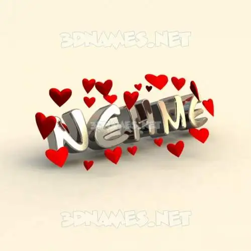 nehme in In Love style - 3D name wallpaper