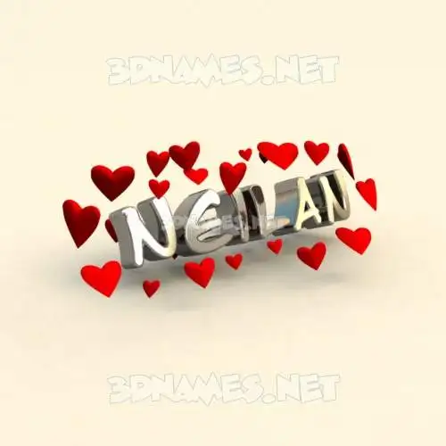 neilan in In Love style - 3D name wallpaper