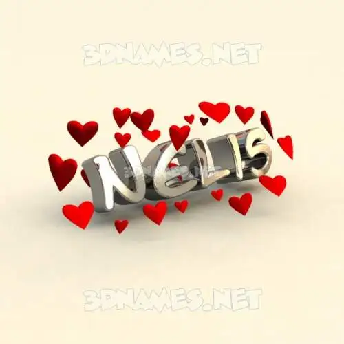 nelis in In Love style - 3D name wallpaper