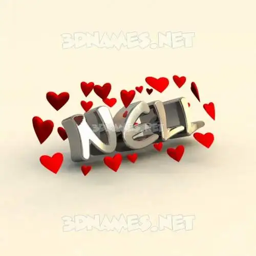 nell in In Love style - 3D name wallpaper