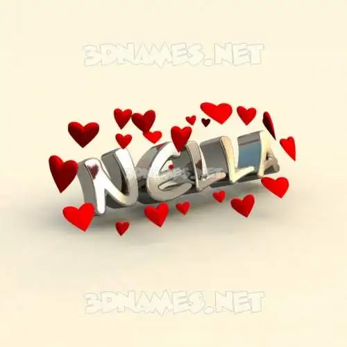 nella in In Love style - 3D name wallpaper