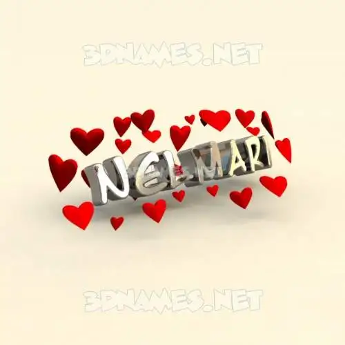 nelmari in In Love style - 3D name wallpaper