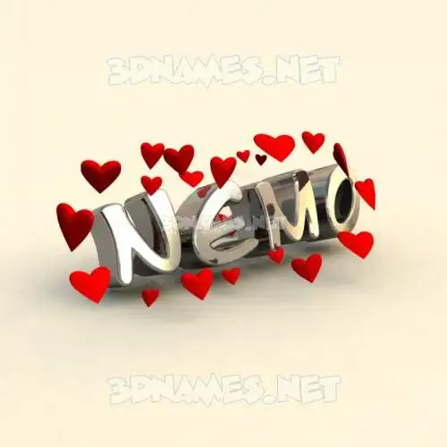 nemo in In Love style - 3D name wallpaper nemo in In Love style - 3D name wallpaper