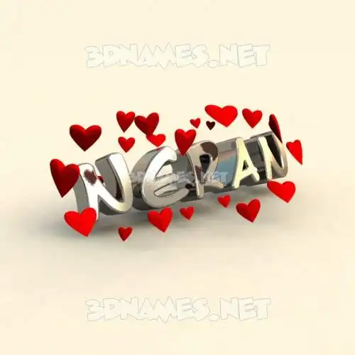 neran in In Love style - 3D name wallpaper