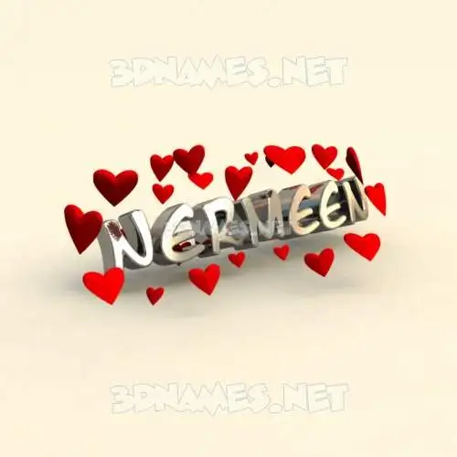 nermeen in In Love style - 3D name wallpaper