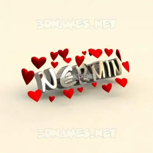 nermin in In Love style - 3D name wallpaper