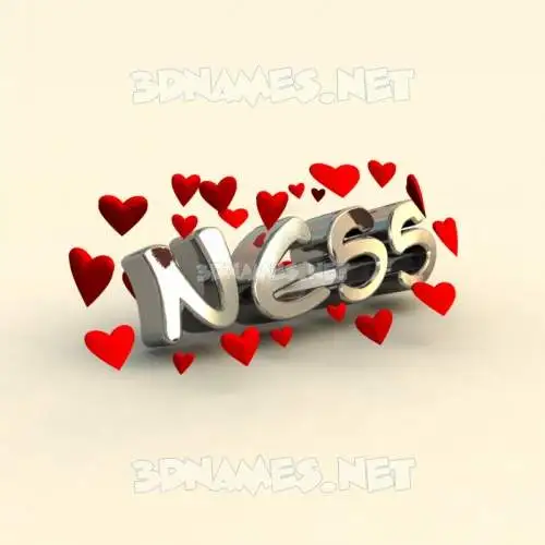 ness in In Love style - 3D name wallpaper