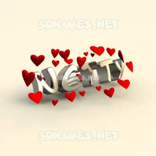 netty in In Love style - 3D name wallpaper